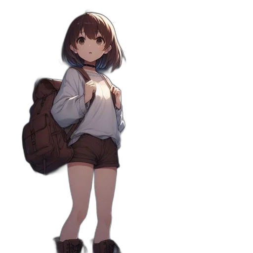 jacket, dress, staff, creature transparent PNG cut-out