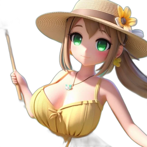 staff, hat, dress, weapon transparent PNG cut-out
