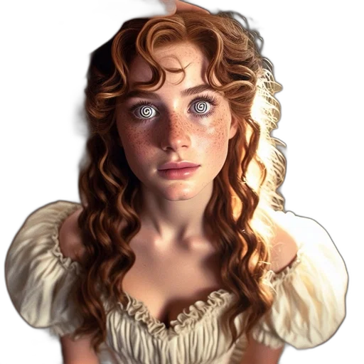 face, dress, crown, hair transparent PNG cut-out