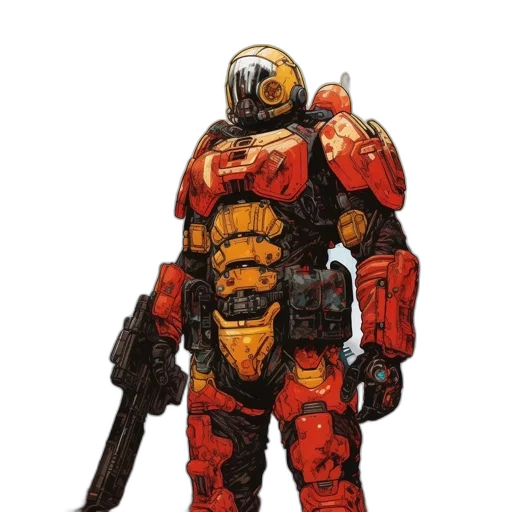 robot, weapon, concept art, 3d render transparent PNG cut-out