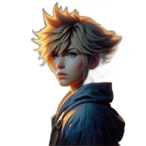 face, mask, hair, jacket transparent PNG cut-out