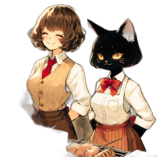 staff, mask, animal, anime transparent PNG cut-out