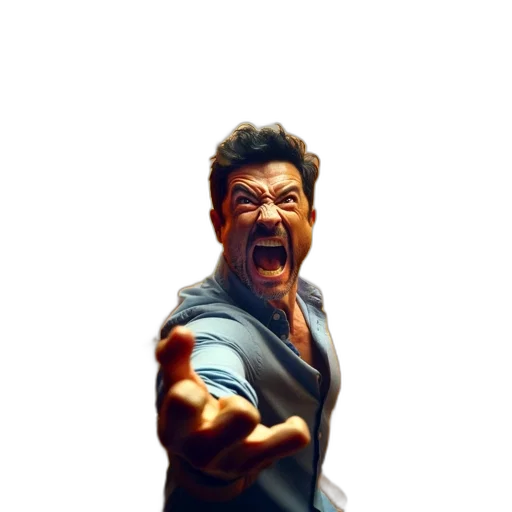 face, staff, weapon, 3d render transparent PNG cut-out