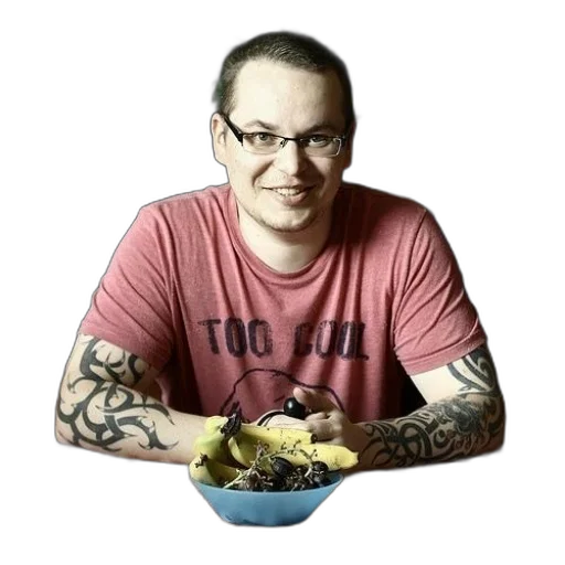 food, staff, photorealistic, man transparent PNG cut-out