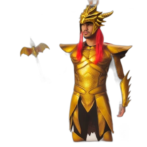 dragon, staff, mask, creature transparent PNG cut-out