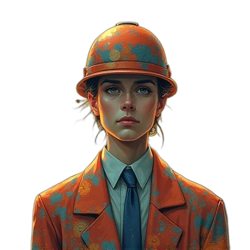 jacket, hat, face, robot transparent PNG cut-out