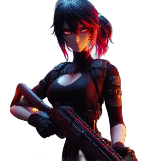 weapon, concept art, cyberpunk, 3d render transparent PNG cut-out