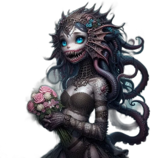 creature, dress, mask, dragon transparent PNG cut-out