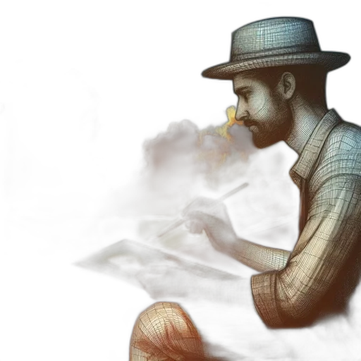 hat, concept art, watercolor, photorealistic transparent PNG cut-out
