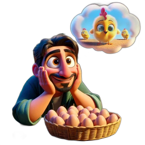 food, crown, face, 3d render transparent PNG cut-out