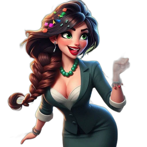 dress, jewelry, staff, crown transparent PNG cut-out