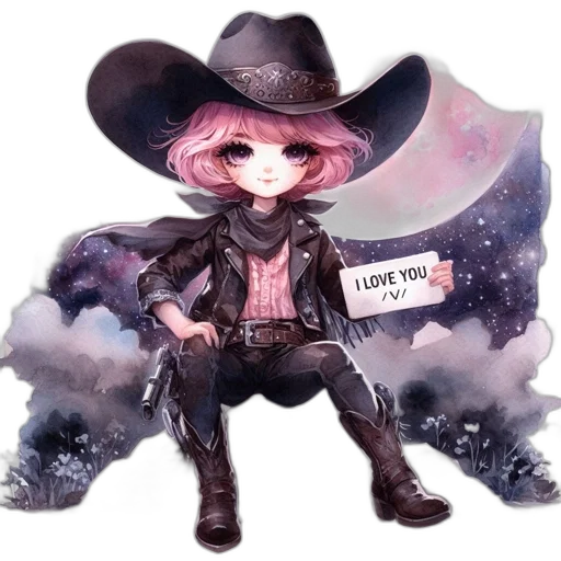 hat, jacket, staff, weapon transparent PNG cut-out