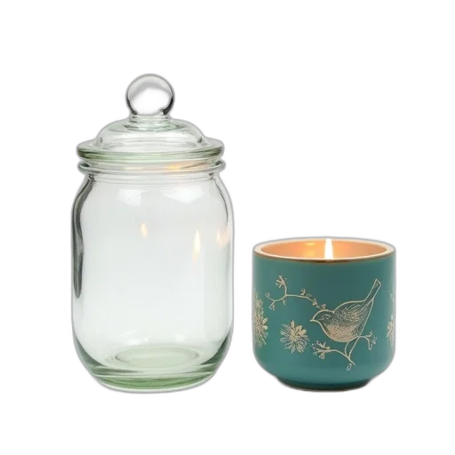 clear, glass, jar, lid transparent PNG cut-out