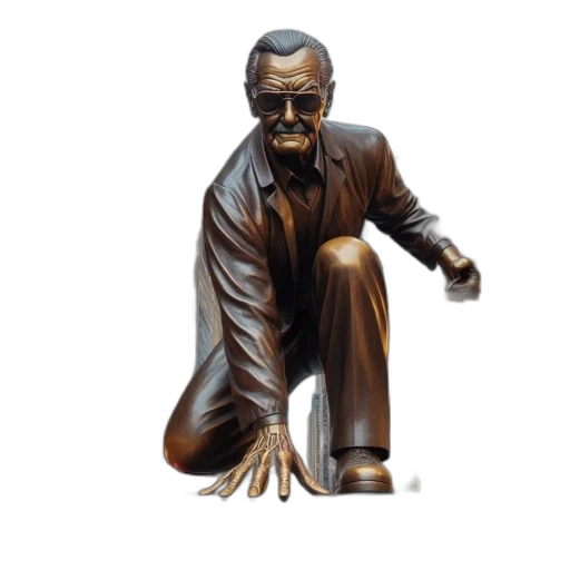 enormous, bronze, statue, suited transparent PNG cut-out