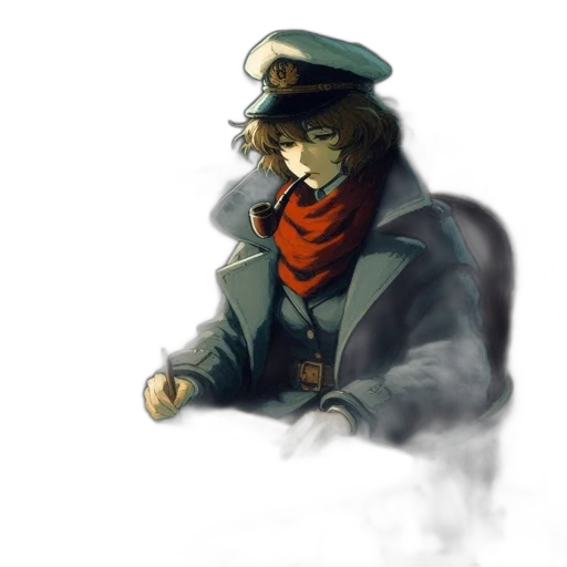 staff, hat, jacket, weapon transparent PNG cut-out