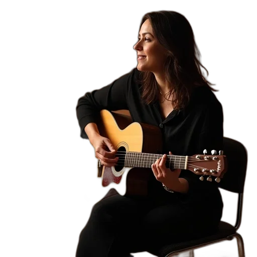 person, playing, acoustic, guitar transparent PNG cut-out