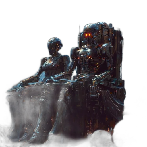 robot, crown, creature, concept art transparent PNG cut-out