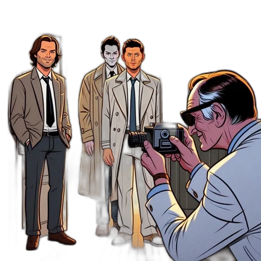jacket, weapon, staff, comic book art transparent PNG cut-out