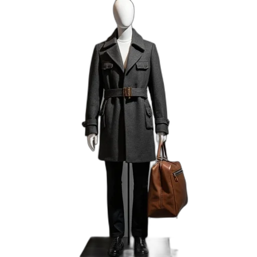 jacket, staff, 3d render, concept art transparent PNG cut-out