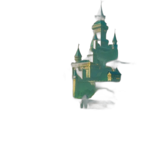 crown, staff, building, dragon transparent PNG cut-out
