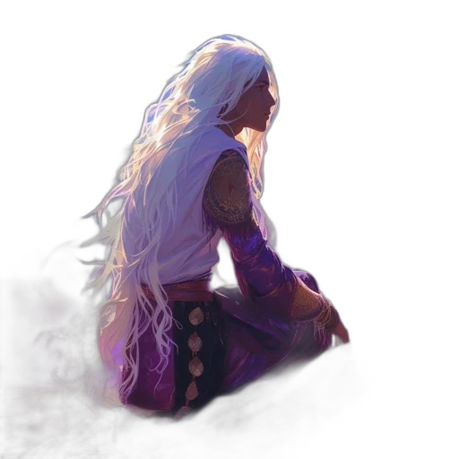 dragon, dress, hair, creature transparent PNG cut-out