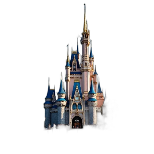 building, crown, staff, 3d render transparent PNG cut-out