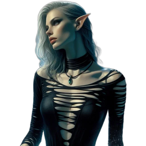 dress, jewelry, face, staff transparent PNG cut-out