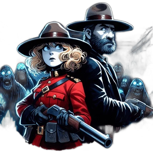 comic book art, concept art, fantasy art, two transparent PNG cut-out