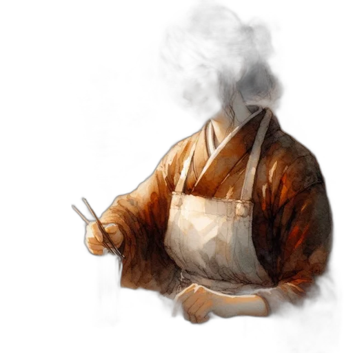 jacket, staff, mask, weapon transparent PNG cut-out
