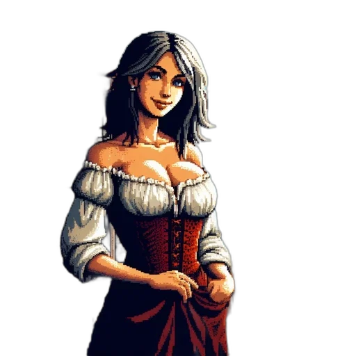 dress, staff, face, jewelry transparent PNG cut-out