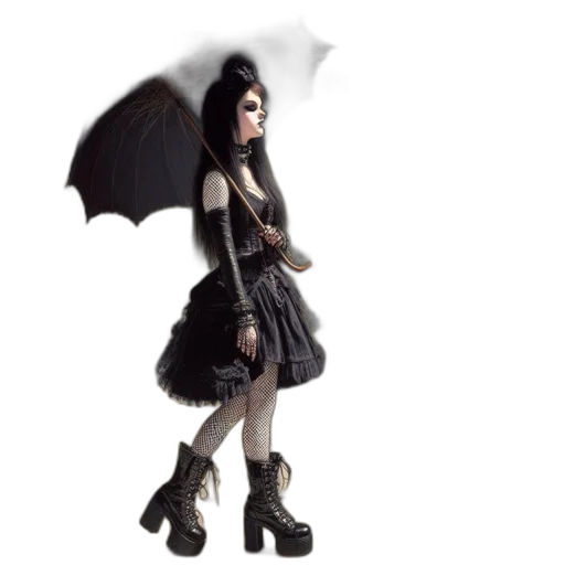 umbrella, dress, concept art, fantasy art transparent PNG cut-out