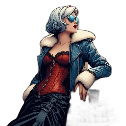 jacket, comic book art, concept art, cyberpunk transparent PNG cut-out