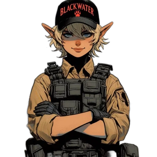 weapon, jacket, hat, concept art transparent PNG cut-out