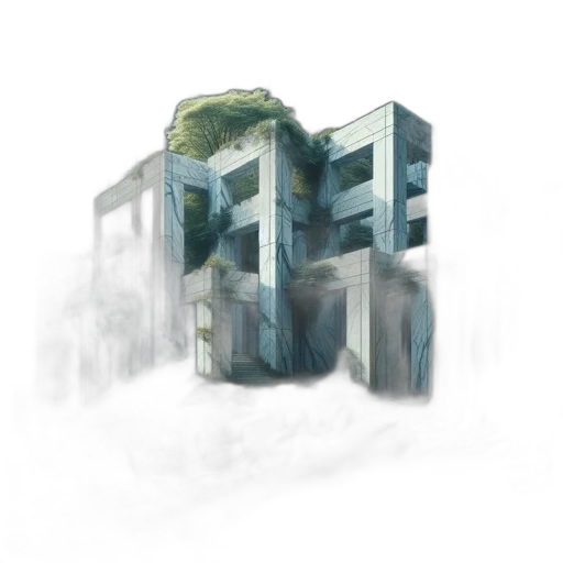building, robot, concept art, 3d render transparent PNG cut-out