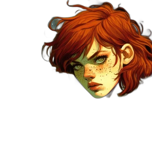 face, fantasy art, concept art, comic book art transparent PNG cut-out