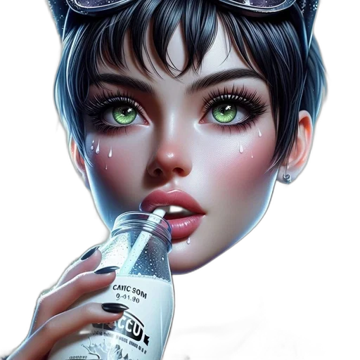bottle, face, photorealistic, fantasy art transparent PNG cut-out