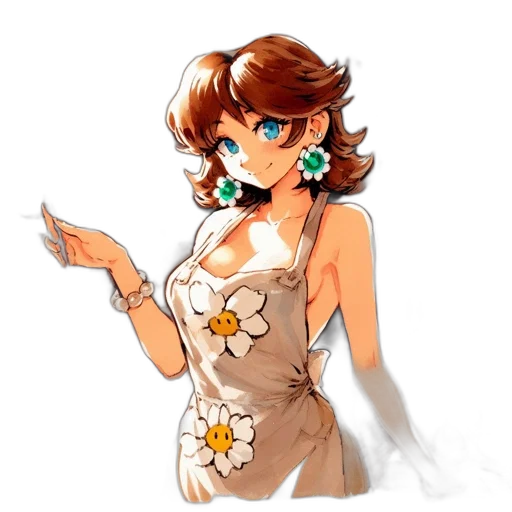 dress, jewelry, staff, flower transparent PNG cut-out