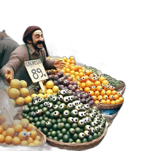 food, photorealistic, 3d render, oil painting transparent PNG cut-out