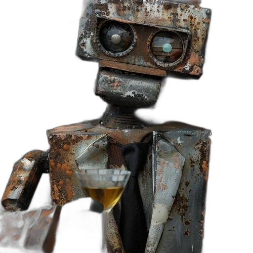 robot, face, staff, 3d render transparent PNG cut-out