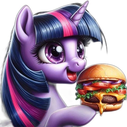 food, animal, photorealistic, vaporwave transparent PNG cut-out