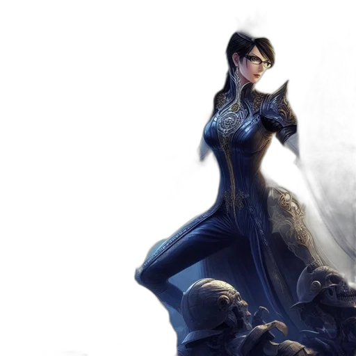 concept art, fantasy art, comic book art, blue transparent PNG cut-out