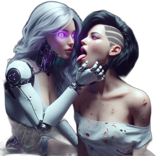 robot, face, mask, cyberpunk transparent PNG cut-out