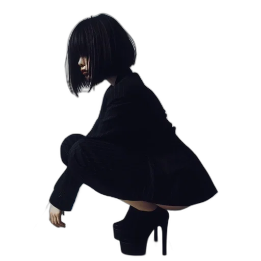 jacket, dress, mask, hair transparent PNG cut-out
