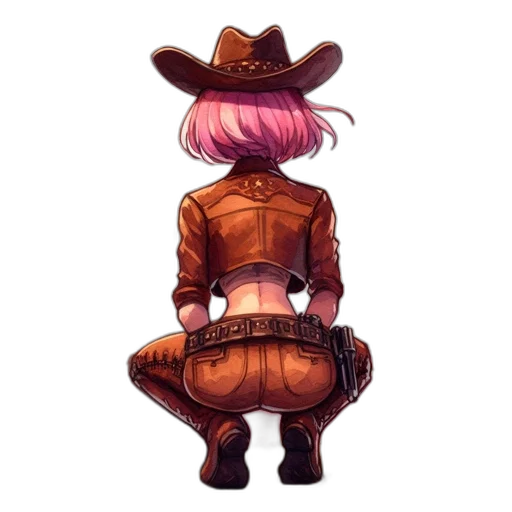 jacket, hat, staff, weapon transparent PNG cut-out