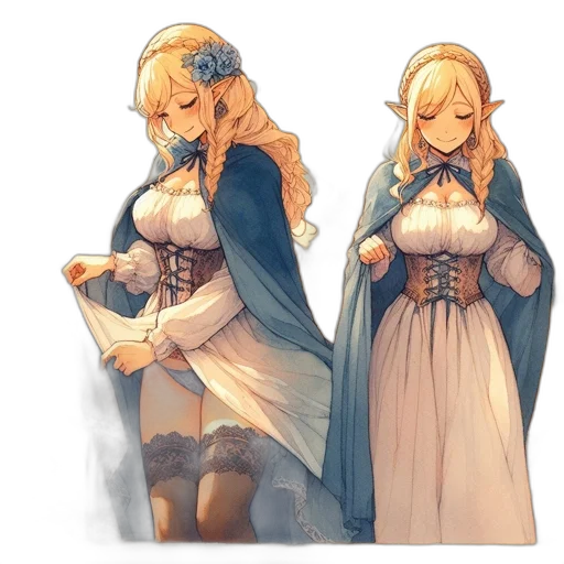 dress, crown, concept art, fantasy art transparent PNG cut-out