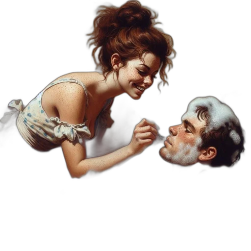 face, jewelry, mask, oil painting transparent PNG cut-out