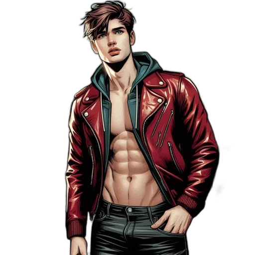 jacket, comic book art, concept art, photorealistic transparent PNG cut-out