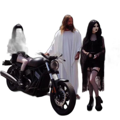 concept art, outer space, two, gothic-attired transparent PNG cut-out