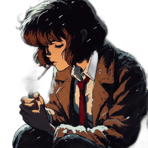 jacket, face, comic book art, concept art transparent PNG cut-out