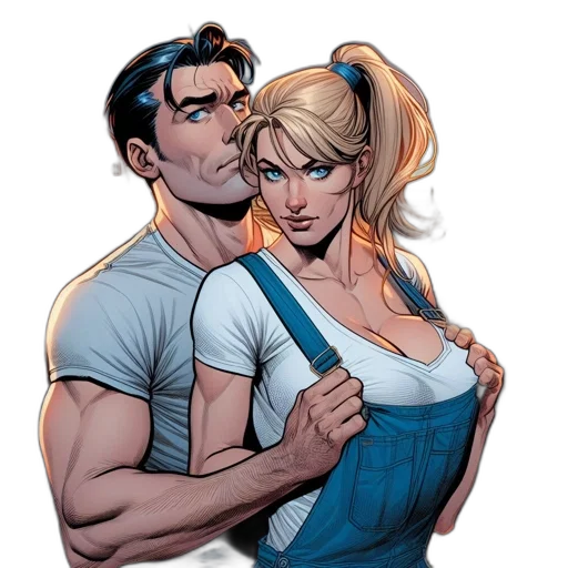 comic book art, concept art, cartoon, man transparent PNG cut-out